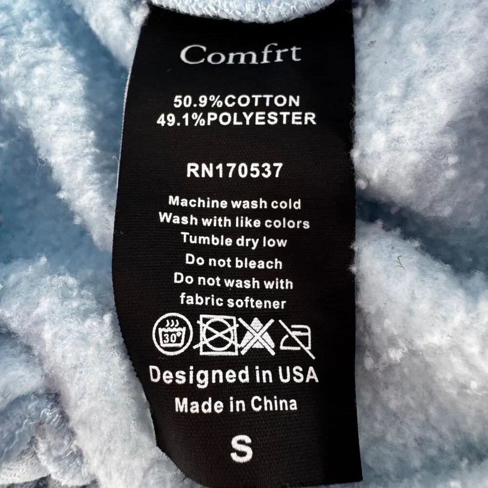 Comfrt Kids Pastel Edit Sweatpants Baby Blue Fleece Joggers Youth Small